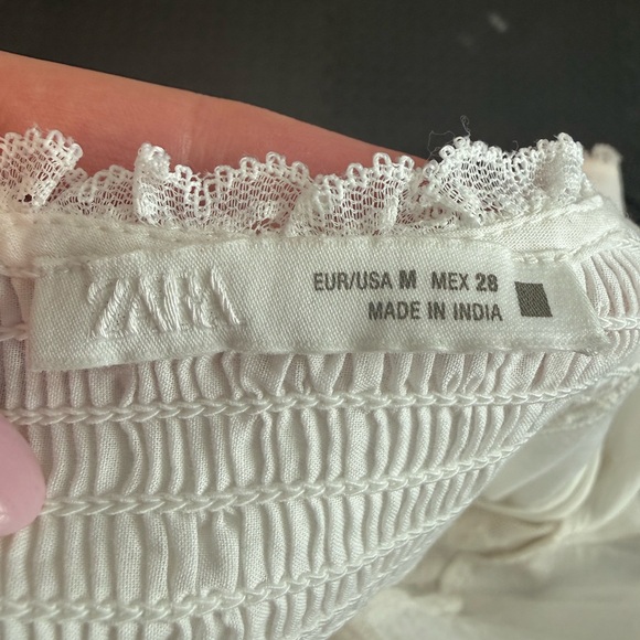 Zara White Lace Mini Dress - Picture 5 of 8